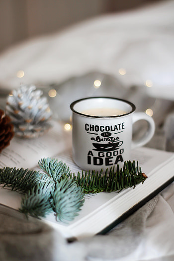 Words, Glare, Cup, Branches, Inscription, Book, Mug HD phone wallpaper