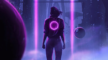 A Lone Survivor Path, artist, artwork, art, digital-art, neon, cyberpunk, artstation HD wallpaper