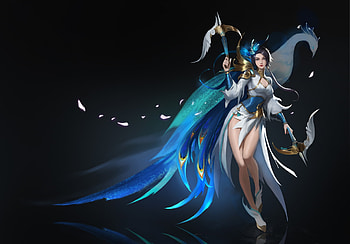 Fantasy girl, blue, girl, ymargin, fantasy, black HD wallpaper