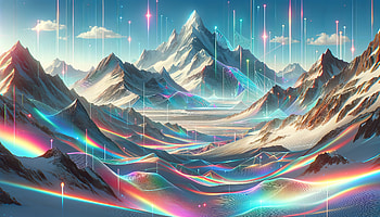 Enchanting Snow-Capped Mountain, Snowy Mountain, mountain, landscape, Digital Art, rainbow HD wallpaper