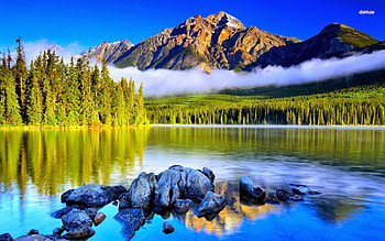 Beautiful reflection, reflection, lake, clouds, nature, calm, mountains, beauty HD wallpaper