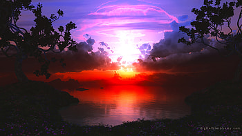 The Midnight Sun, artist, artwork, digital-art, deviantart HD wallpaper