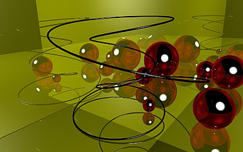 Abstract, Lines, Wavy, Balls HD wallpaper