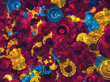 funcolour, 3d, vector flowers HD wallpaper
