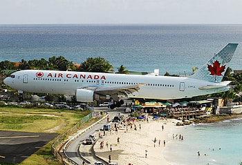 St Maarten Landing, air canada, caribbean, st maarten, airliner HD wallpaper