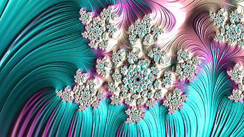 Fractal Art for your - Retro 80s Colors and Vibes, cyan, CGI, pattern, psychedelic, trippy, Abstract, fractal HD wallpaper