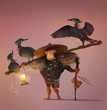 Cormorant fisherman artwork, Ancient tradition, Cultural symbolism, Artistic expression HD phone wallpaper