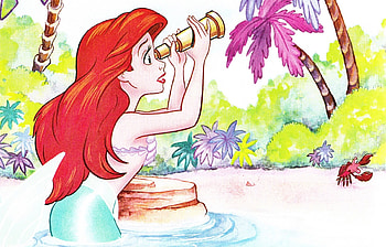 The Little Mermaid, Telescope, Disney, Mermaid, Ariel HD wallpaper