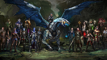 Preview dragon, rider, creatures, army, cliffs HD wallpaper