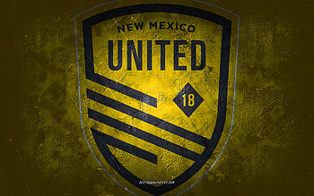 New Mexico United, American soccer team, yellow background, New Mexico United logo, grunge art, USL, soccer, New Mexico United emblem HD wallpaper