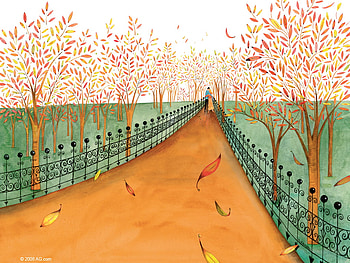 Autumn in love, love, couple, autumn, road, tree HD wallpaper