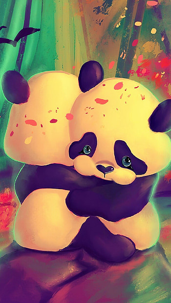 Hugging, Pandas HD phone wallpaper