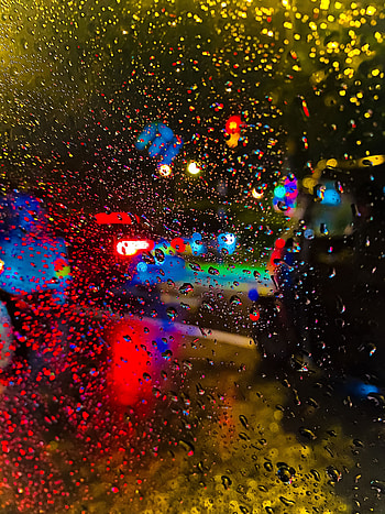 Rain, Drops, Lights, Macro, Blur, Smooth, Glass HD phone wallpaper