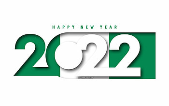 Happy New Year 2022 Nigeria, white background, Nigeria 2022, Nigeria 2022 New Year, 2022 concepts, Nigeria, Flag of Nigeria HD wallpaper