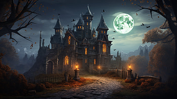 Halloween Landscape Gothic Architecture, gothic, holiday, halloween, spooky HD wallpaper