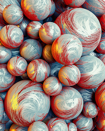 Balls, spheres, 3D art HD phone wallpaper