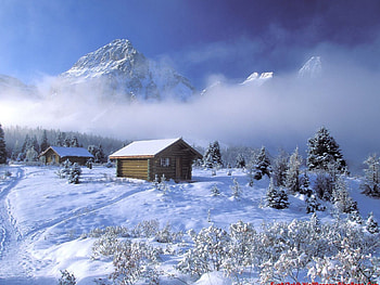 winter sky, landscape, winter HD wallpaper