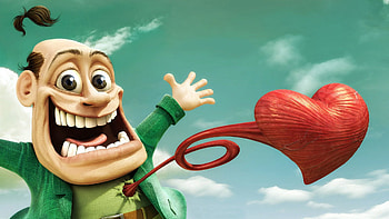 Cartoon, Love, Heart, Happiness, Little Man, Jump Out HD wallpaper