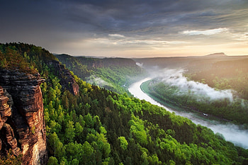 Green Mountain Forest and River, Rivers, Nature, Mountains, Forests HD wallpaper