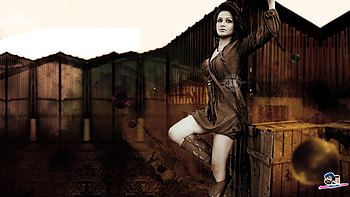 aalesha, cowgirl, brown, actress, beauty HD wallpaper
