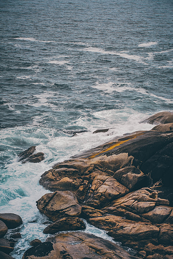 Nature, Waves, Shore, Bank, Surf, Wave, Rocky, Stony HD phone wallpaper