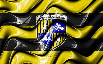 Arab Contractors flag, , yellow and black 3D waves, EPL, egyptian football club, football, Arab Contractors logo, Egyptian Premier League, soccer, Arab Contractors FC HD wallpaper