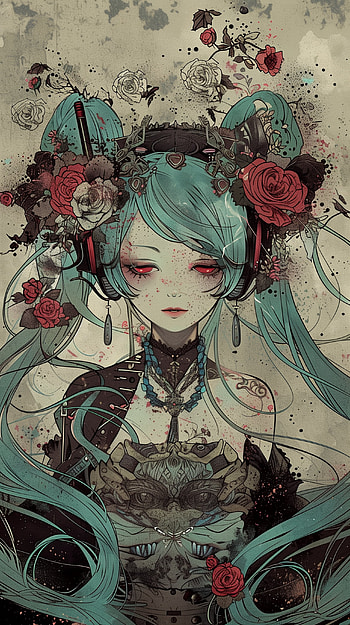 Hatsune Miku Floral Elegance , Hatsune Miku HD phone wallpaper