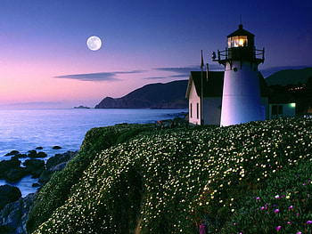 Landscape, Lighthouses HD wallpaper