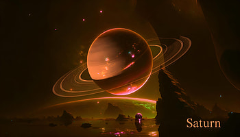 Neon: Saturn, planet, space, Sci Fi, Saturn HD wallpaper
