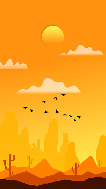 Desert, atmosphere, cloud, birds, hot, summer HD phone wallpaper