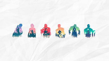 Avengers, natasha romanov, bruce banner, tony stark, clint barton, steve rogers, silhouette HD wallpaper