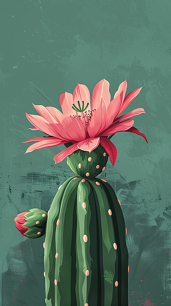 Blooming Cactus Charm, cactus, flower HD phone wallpaper