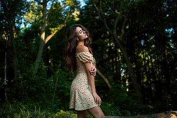 Girl In Nature Dress , girls, model, dress HD wallpaper