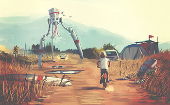 Children On Cycle Digital Art, digital-art, artist, artwork, children, cycle HD wallpaper