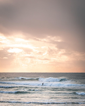 Nature, Sky, Waves, Serfing, Horizon, Ocean HD phone wallpaper