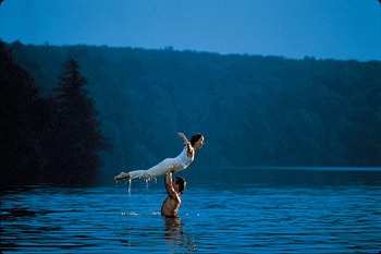 Dirty Dancing movies, Nature-inspired wet dance, Patrick Swayze, Lakeside beauty HD wallpaper
