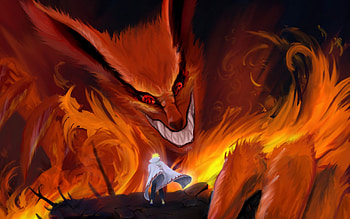 Kyuubi Nine Tails, Nine tail beasts, Anime power, Mythical HD wallpaper