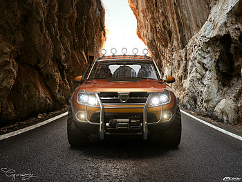 Rockstar b/w Rock, duster tuning, car, , 1600x1200, dacia HD wallpaper