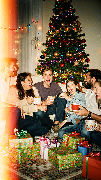 Colorful Christmas Cheer — Cozy , Christmas Tree, Friends, Gift HD phone wallpaper