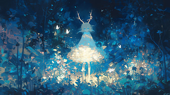 Deer Fairy, deer, Anime, AI Art HD wallpaper