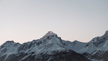 Glacier, summits, high mountain, clean sky, nature HD wallpaper