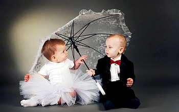 Cute-wedding-baby-couple- HD wallpaper