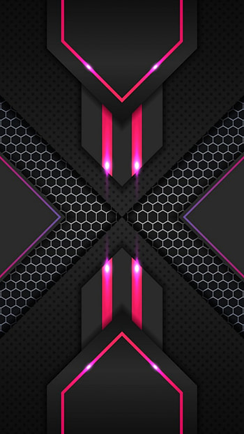 Pink black mesh shapes, digital, tech, amoled, symmetry, texture, cool, design, pattern, hotpink, abstract HD phone wallpaper
