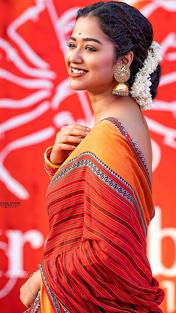 Sohini Sarkar, saree beauty, bengali actress HD phone wallpaper