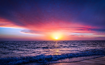 Seascape , , Nature, Purple sky HD wallpaper