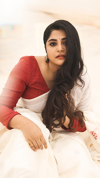 Manjima mohan, saree beauty HD phone wallpaper