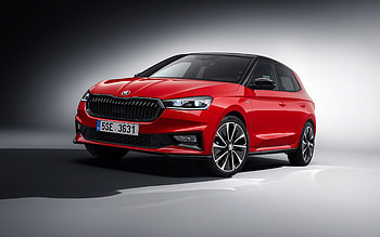 2022, Skoda Fabia Monte Carlo, , front view, exterior, red hatchback, new red Fabia, Czech cars, Skoda HD wallpaper