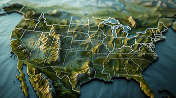 3D Topographic USA Map, map, map of the usa, USA, Topography, geography HD wallpaper