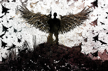Indestructible, wings, black, blood, angels HD wallpaper