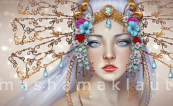 ~Innocence is Worth~, digital art, wonderful, jewelry, lady, bright, drawings, lips, diamonds, female, innocence, worth, magic, eyes, paintings, beautiful, woman, fantasy, white hair, face, models, girls, flowers, hair HD wallpaper